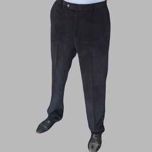 Kenneth Roberts Bushed Corduroy Black Pants, Flat Front, Size 33x32